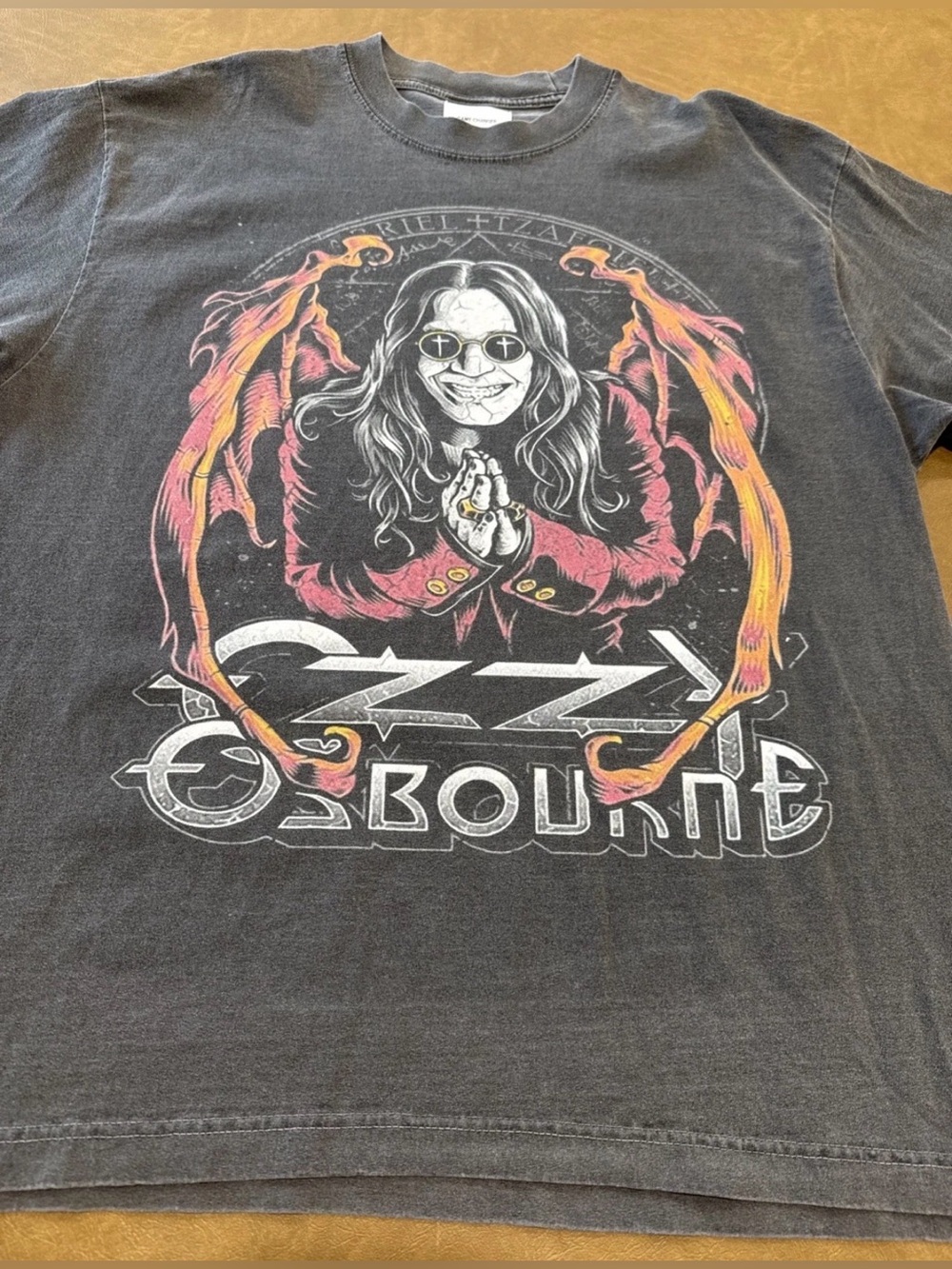 Game Changer Adult XL Heavyweight Cotton Vintage Wash Graphic Tee Ozzy Osbourne